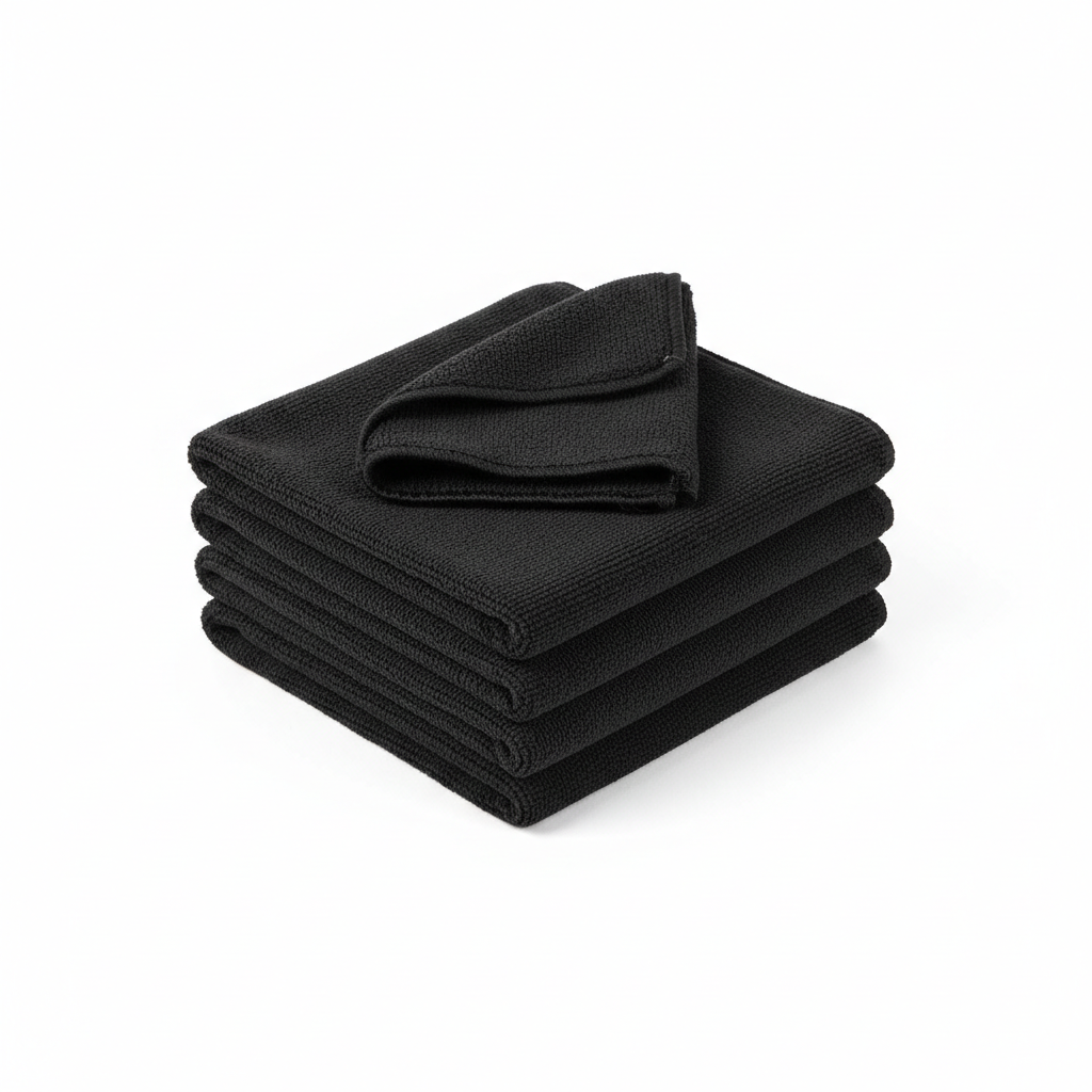 Black Microfibre Cloths Product Photo