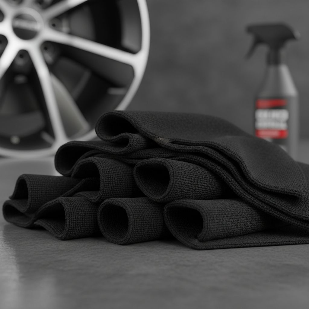 Black Microfibre Cloths